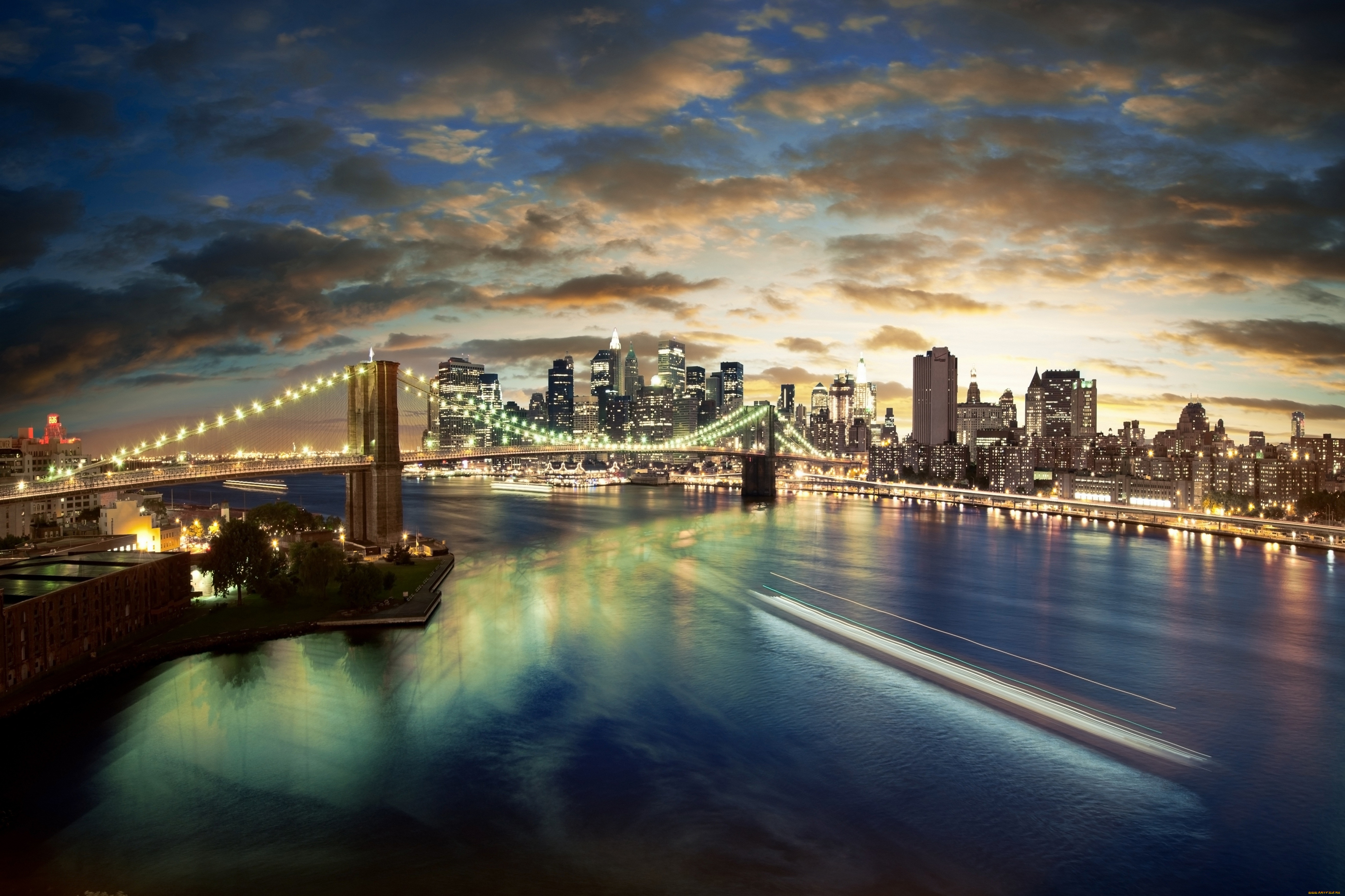 Обои 2560 1600. Бруклинский мост Нью-Йорк. Бруклинский мост панорама. Бруклинский мост Нью-Йорк панорама. Мост, Нью-Йорк, река, Манхеттен.